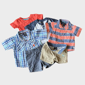 U.S. Polo Assn. 6-Piece Baby Toddler Outfit Set – Shirts & Shorts (Size 12M)